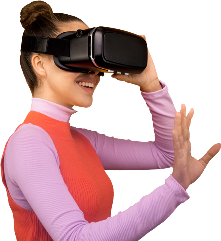 Woman with VR headset